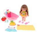 Set of 13 Pieces Pretend Play Doll Girl Bathtub Clothes Set for Kids Role Play Mummy Creative Toy Birthday Gift