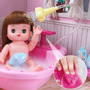 Set of 13 Pieces Pretend Play Doll Girl Bathtub Clothes Set for Kids Role Play Mummy Creative Toy Birthday Gift