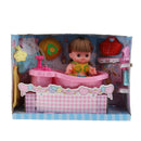 Set of 13 Pieces Pretend Play Doll Girl Bathtub Clothes Set for Kids Role Play Mummy Creative Toy Birthday Gift