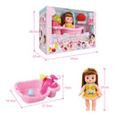 Set of 13 Pieces Pretend Play Doll Girl Bathtub Clothes Set for Kids Role Play Mummy Creative Toy Birthday Gift