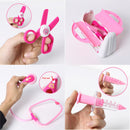 15pcs Kid Baby Doctor Nurse Kit Playsets w/ Carry Case Educational Pretend Role Play Game Toy Gift Pink
