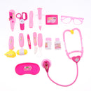 15pcs Kid Baby Doctor Nurse Kit Playsets w/ Carry Case Educational Pretend Role Play Game Toy Gift Pink