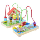 3D Farm Wooden Around Beads Maze Roller Coaster Educational Toys for Toddler Kids Baby, Colors Shapes Puzzle Learning Games Gifts