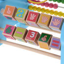 3 in 1 Kid Wooden Elephant Developmental Toy Revolving Number Blocks & Abacus & Beads Maze Colors Shapes Puzzle Learning Toddler Toys