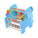 3 in 1 Kid Wooden Elephant Developmental Toy Revolving Number Blocks & Abacus & Beads Maze Colors Shapes Puzzle Learning Toddler Toys
