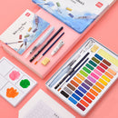 XIAOMI Ecosystem Deli 24/36 Colors Solid Watercolor Paint Set Metal Iron Box Hand Painted Watercolor Pigment Art Painting Tools Supplies 73876/73877