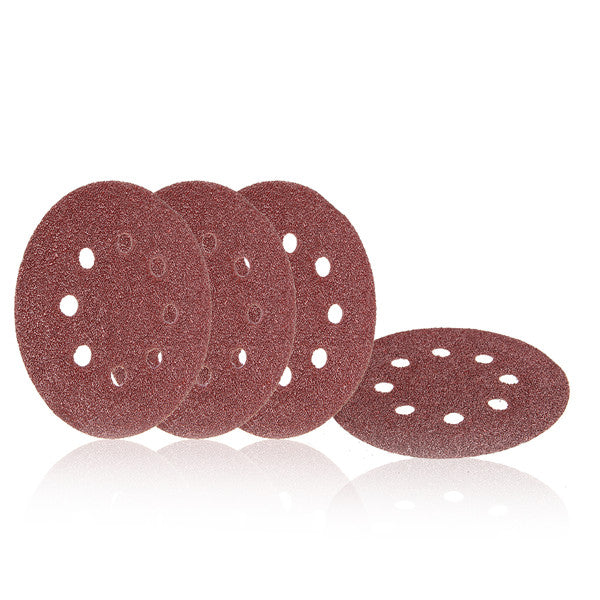 50pcs 125mm 8 Holes Hook Loop Sanding Discs 40/60/80/100/120 Grit Sander Pad Set