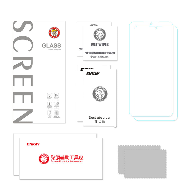 Enkay 2pcs 9H 0.26mm 2.5D Curved Anti-explosion Tempered Glass Screen Protector for Xiaomi Redmi Note 8