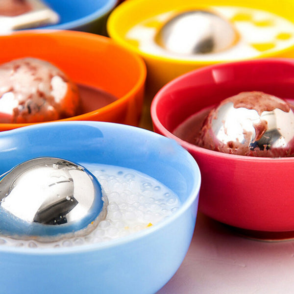 KCASA KC-ICW6 Whiskey Stone Set Reusable Food Grade Stainless Steel Wine Cooling Cube 40mm Ball