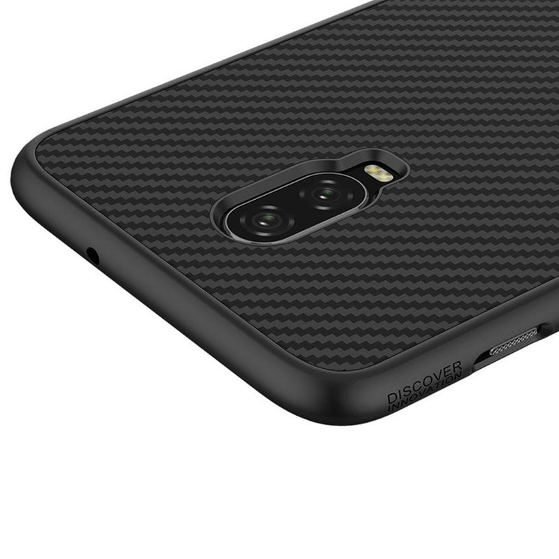 NILLKIN Carbon Fiber Shockproof Back Cover Protective Case with Metal Plate for OnePlus 6T