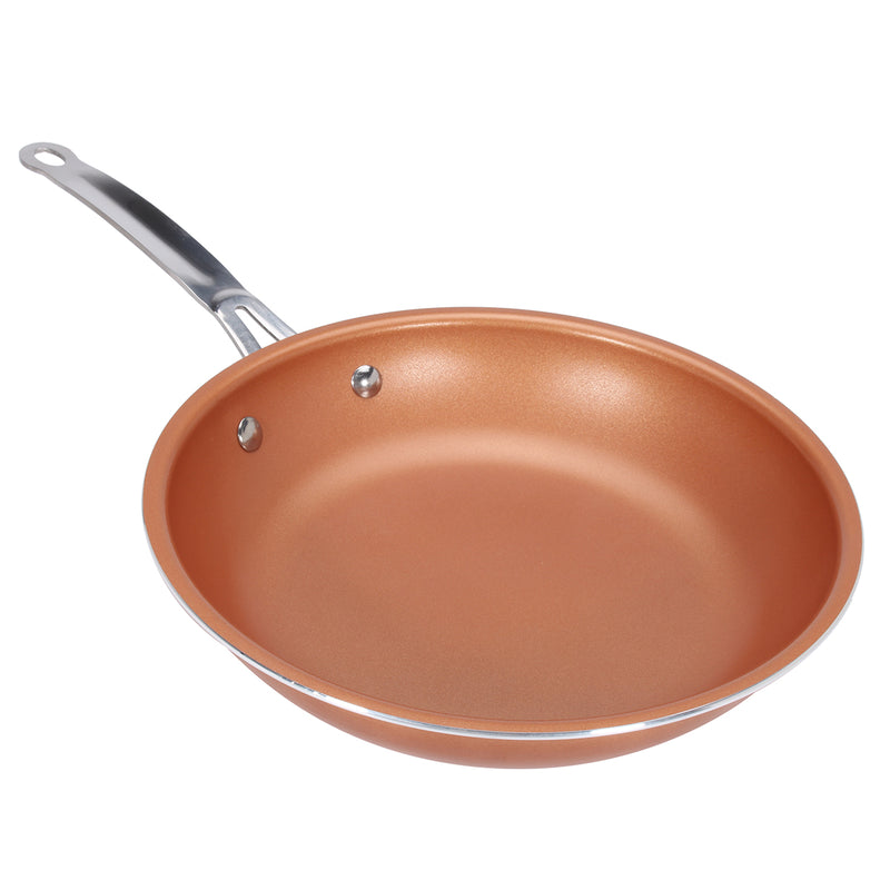 9inch Aluminum Stainless Steel Round Non Stick Copper Frying Pan Cookware Handle