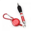 Red Retractable Badge Reel Pen Belt Clip & Carabiner V2I1