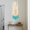 18'' Beige Blue Handmade Macrame Wall Hanging Cotton Tapestry Bohemian Art Decor