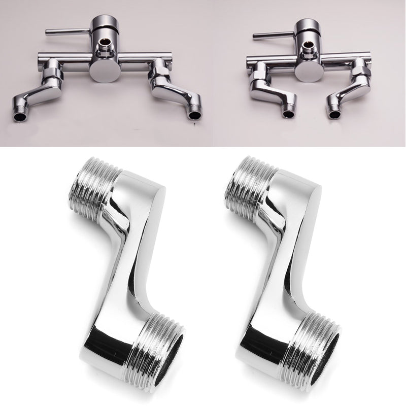 2Pcs Claw Foot Bath Tub Shower Faucet Adjustable Adapter Swing Arms 3/4 1/2 Replacement Accessories