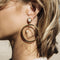 Trendy Pearl Geometric Round Shape Drop Earring Gold Plated Women Earrings