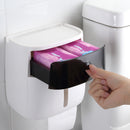 Double Layer Waterproof Wall Mount Toilet Paper Holder Shelf Toilet Paper Tray Roll Paper Tube Storage Box Tray Tissue Box