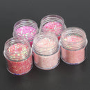 Pink Shining Mixed Glitter Powder Sequins Nail Art Decoration Dust Rose Red Mermaid Effect Ornaments