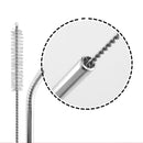 4Pcs Reusable Stainless Steel Straight Bent Drinking Straw Silicone Tips Cover