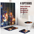Halloween Shower Curtain Toilet Soft Velvet Non-slip Kitchen Mat Type 6