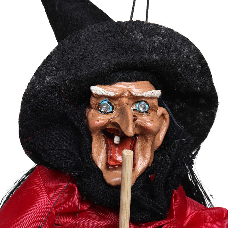 Halloween Decorations Witch Props Bright Eyes Laughing Sound Control Party Supplies