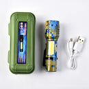 XANES 5W XPE+COB 800Lumens 5Modes Zoomable Waterproof Mini LED Flashlight Outdoor Portable Camouflage Mini LED Torch