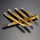 5pcs M3-M8 HSS Spiral Point Tap Straight Flute Metric Titanium Machine Screw Tap