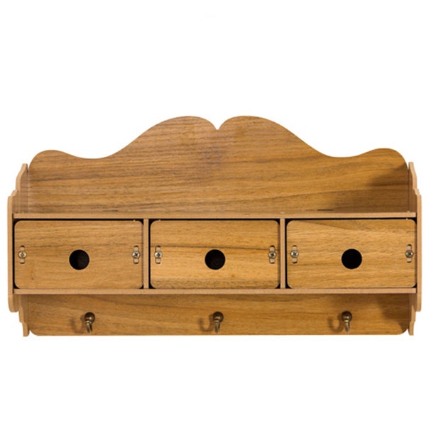 Wall Mounted Nail Free Storage Shelf Rack Plants Organizer with 3 Drawers Decorations Stand Office Home Supplies