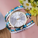 Simple Dial Leather Strap Crystal Algarismos Romanos Quartz Watch Women Bracelet Watch