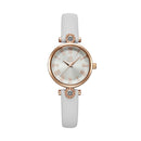SHENGKE SK K9009 Crystal Roman Numerals Dial Leather Strap Ladies Dress Watch Women Quartz Watch