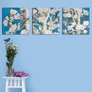 Miico Hand Painted Three Combination Decorative Paintings Oak flower Wall Art For Home Decoration