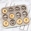 Stainless Steel  12 Continuous Mold Non-stick Household Donut Cake Mold Small Bread Baking Mold