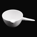 100ml Ceramic Crucible Basin Refractory Casserole Container Dish w/ Handle Flat Bottom Melting Casting Refining