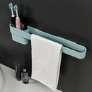 Adhesive Towel Rack Wall Mounted Toothbrush Holder Storage Bathroom Home 4 Colors