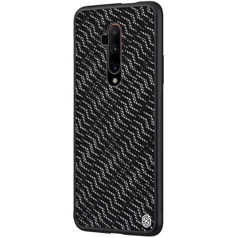 For OnePlus 7T Pro Case NILLKIN Luxury Luster Twinkle Shield Woven Polyester + PU Leather Hard Back Protective Case