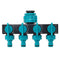 Universal 4 Way Garden Hose Splitter Tap Manifold for 1/2" 3/4" 1" Garden Faucet Shut Off Connector Water Pipe Divider Hose Quick Adapter Outdoor Irrigation