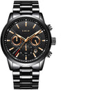 LIGE 9866 Chronograph Full Steel Band Men Wrist Watch Luminous Display Quartz Watch