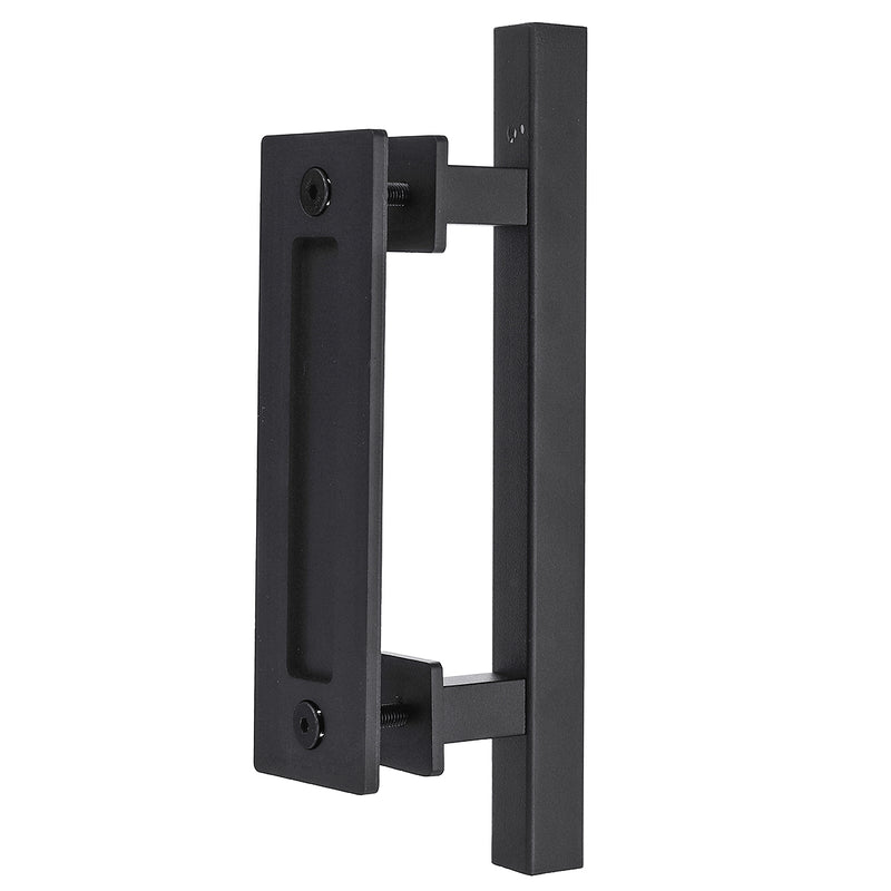 12 Inch Rustic Barn Door Handle for Sliding Door Barn Door Hardware Black Door Pull Plate Antique Long Base Gate Handles Pulls Push