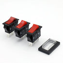 KEDU HY35 16A 125V 2/3Pins Industrial Push Button Rocker Switches with Waterproof Cover