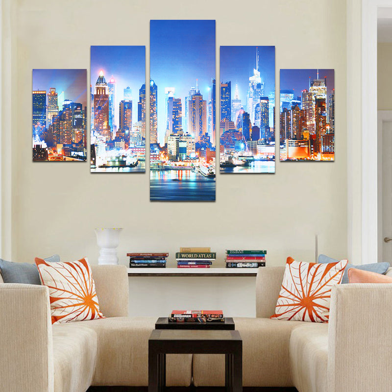 5 Panel New York City Framework Canvas Paintings For Bedroom Living Room Prints