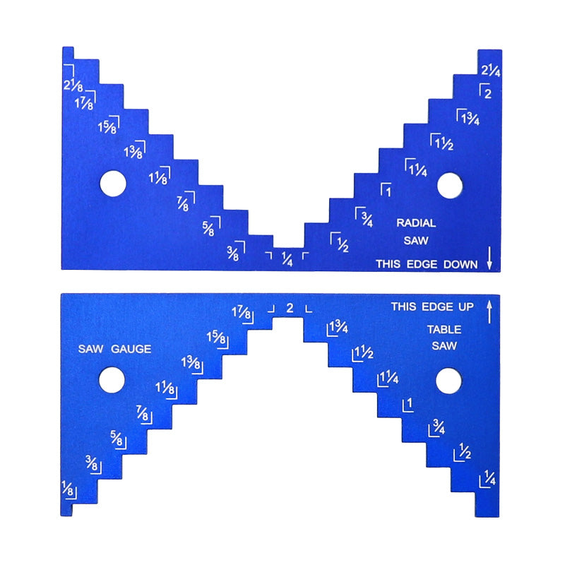 2pcs Aluminium Alloy 1/8 to 2-1/4 Inch Depth Gauge Saw Gauge for Table Saw Router Table Set Up Miter Cutting Woodworking