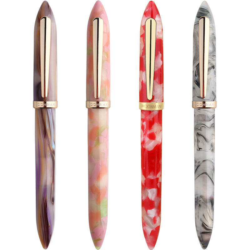 Moonman S1 Acrylic Resin Fountain Pen 0.38 / 0.5mm Nib Writing Signing Ink Pens Office School Stationery Supplies Gift for Friends Families