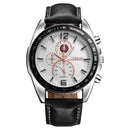Deffrun Business Style Men Wrist Watch Decorate Three Dials Leather Strap Quartz Watches