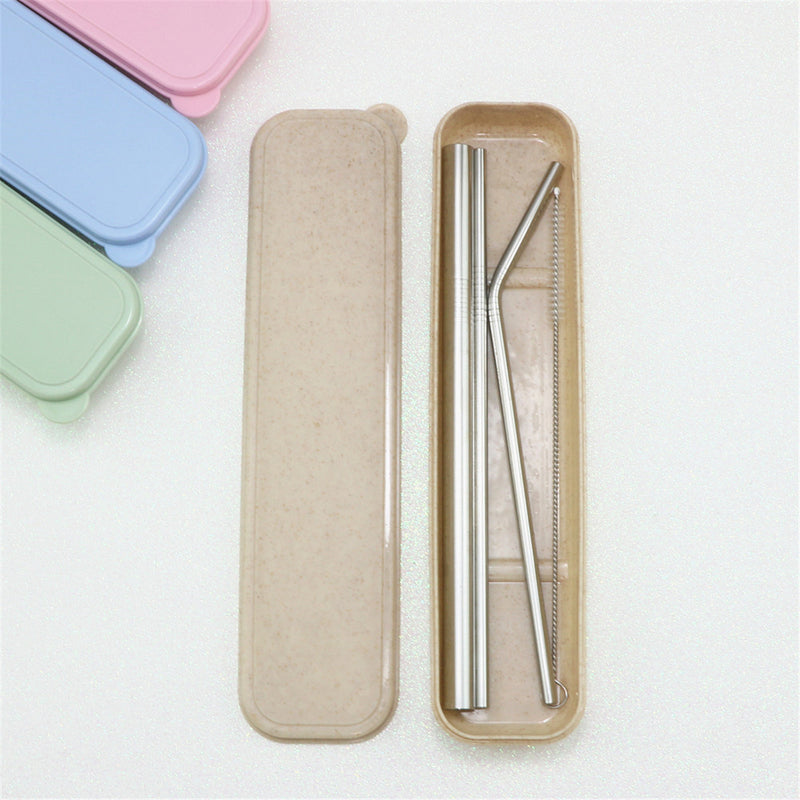 215cm Long Drinking Straws Set of 4 Straw Cleaning Brush Reusable Drinking Straws with Box