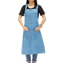 Unisex Adjustable Denim Canvas Chef Denim Bib Aprons with Convenient Pockets BBQ