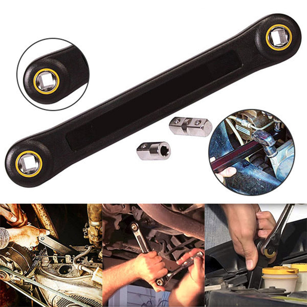 Universal Extension Wrench Automotive DIY Tools With 2Pcs Adapter 3/8 Inch TurnsTo 3/8 Inch Or 1/4 Inch