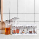 HELLO LIFE 3PCS/Set 370ml Drawer Type Flavouring Tool Clear Salt Canister Sauce Storage Box Container