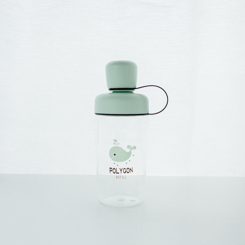 Cartoon Portable Cup Students Water Cup Plastic Cup Cute Design Water Bottle