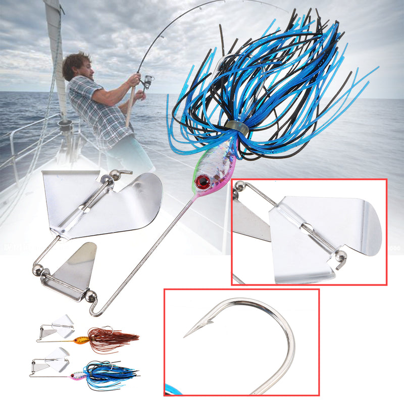 ZANLURE Metal 11cm 50g Buzz Fishing Lure Spinner Baits With Lead Head Crank Hook