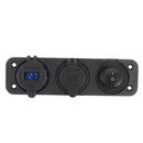 QC3.0 Dual USB Charger Voltmeter 12V Lighter Socket Splitter Power Button Switch For Car Motorcycle Boat Truck