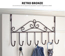 European Door Back  Hanger Hanging Rack Holder Hook For Bag Towel Coat Clothes Hat Iron Decorative 5 Hooks